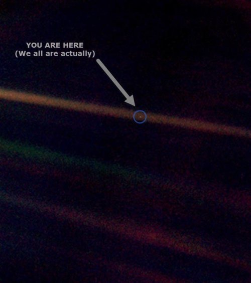 lakevida:cancel your plans we’re thinking about the pale blue dot voyager pic tonight #a mote of dust suspended in a sunbeam