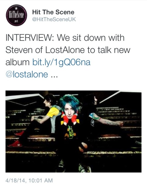 My interview with Steven of LostAlone.www.hitthescene.net/2014/04/18/lostalone-interview/