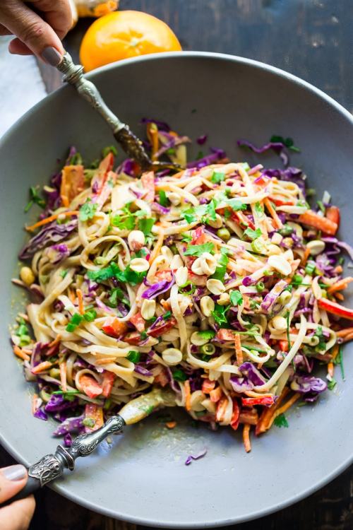 Thai Noodle Salad with the BEST EVER Peanut Sauce