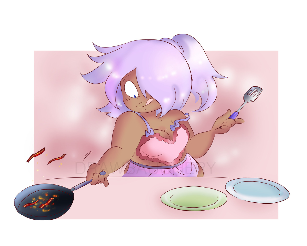 drawbauchery:ame makes all the valentine’s meals, peri goes overboard with the