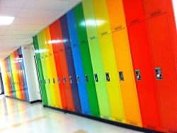 omq-nut3lla:  The colorful lockers at my new school :) IN LOVE OMG! 