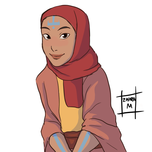 zarramerr:proto air nomad sketch! I wanted to make this months ago but i kept forgetting.. their design is so cute! I love the hijabi air nomads &lt;3