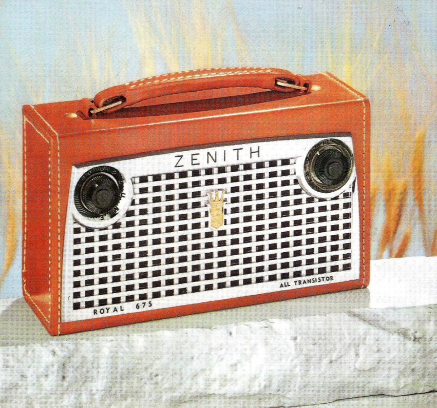 grayflannelsuit:  Zenith Royal 675 transistor radio catalog extract, 1961.