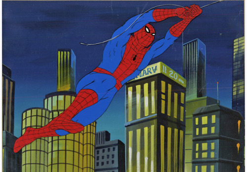 talesfromweirdland:Big, colorful animation cels from meme mine Spider-Man and His Amazing Friends (1