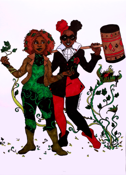 Blacktober - Poison Ivy &amp; Harley QuinnI’ve had this idea of Nicole Beharie and Lupita 