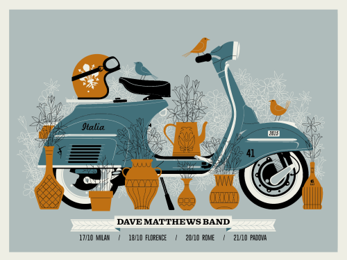 Dave Matthews Band Italian Tour 2015 Poster (via Methane Studios)
