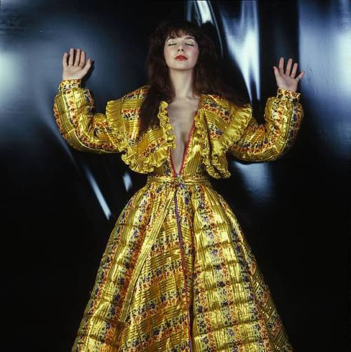 thesongremainsthesame: Kate Bush photographed by Claude Vanheye wearing a Fong Leng dress in th