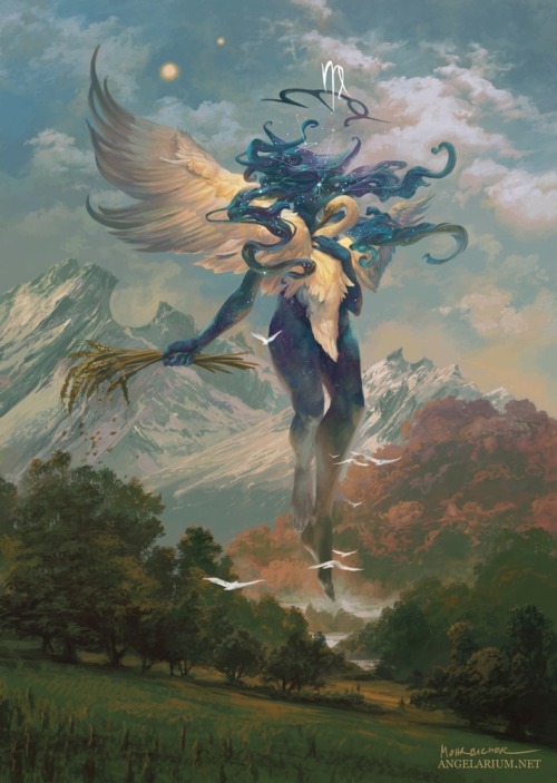 ex0skeletal-undead:Hamaliel, Angel of Virgo by Peter Mohrbacher