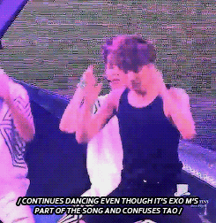 blondejongin:  when jongin forgot to leave the stage during exo m's part in overdose 