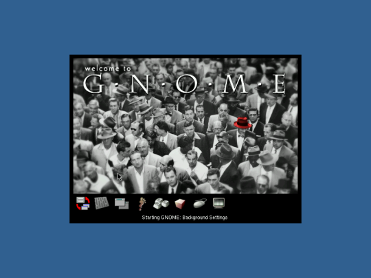 GNOME splash screen from Red Hat Linux 7.1