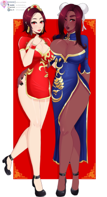  Finished comm of Chichi and Leah (WoW OCs)