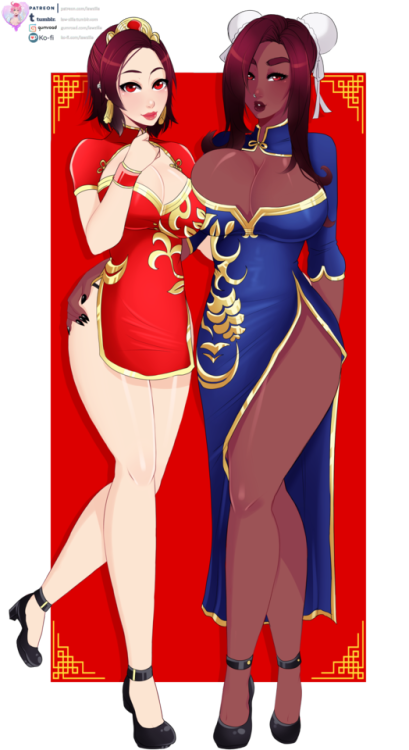 Porn photo  Finished comm of Chichi and Leah (WoW OCs)