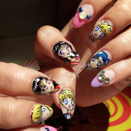 Wow lovin these sailor moon nails by candy nail bar MTL