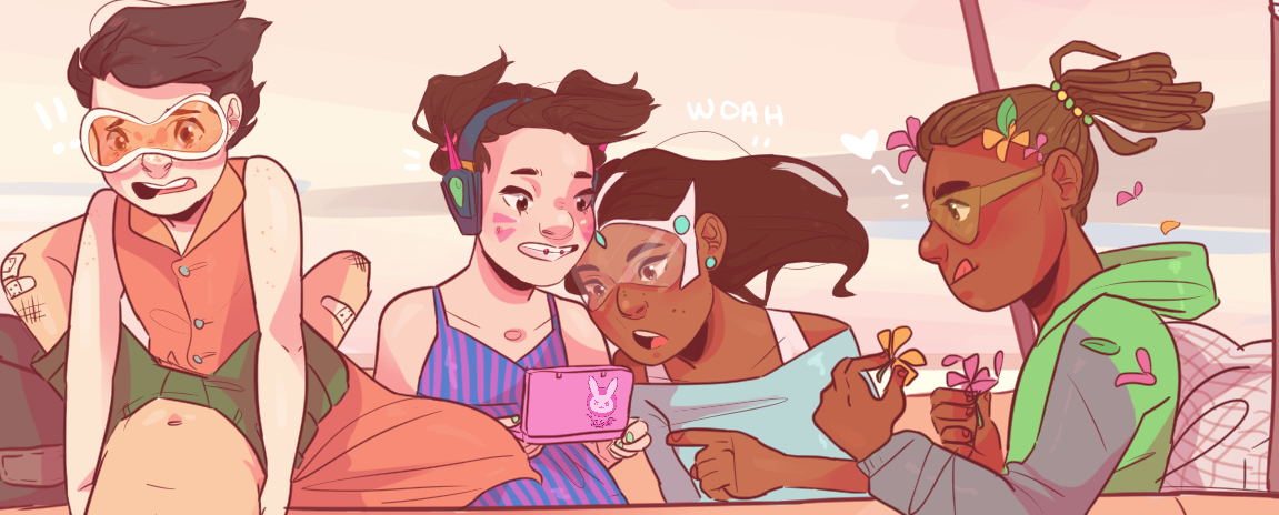 blueacrylic:  i had a dream where reinhardt takes his grandkids on a roadtrip (dedicated