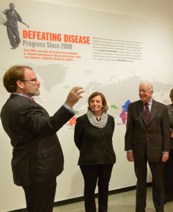 amnhnyc:  Former President Jimmy Carter made a visit to the American Museum of Natural History today for the opening of the Museum’s new exhibition, Countdown to Zero: Defeating Disease. The exhibition, developed in collaboration with The Carter Center,