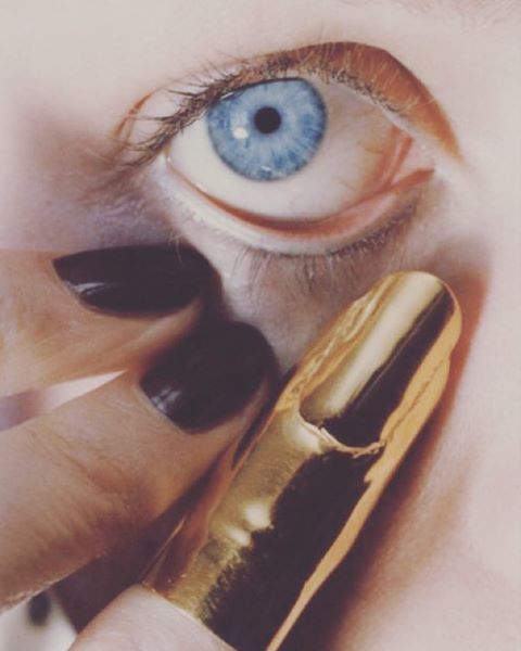 Inspiration for night by Helmut Newton , 1995. #helmutnewton #eys #goldennails #fashion #art #contem