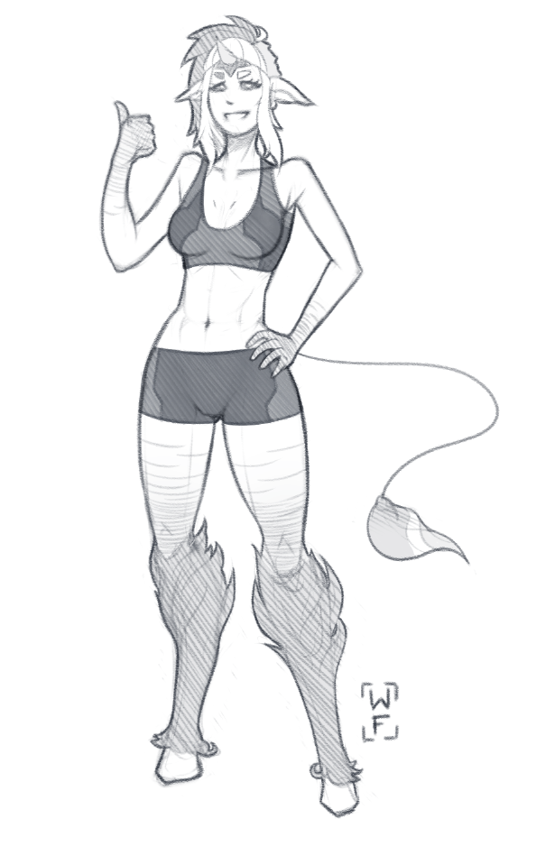 wolfade-art:  Decided to make a SFW version of this. I still love this sketch.flesh-odium-illustration