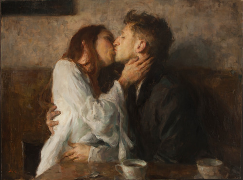 Kisses and Coffe, by Ron Hicks (1965-…). 