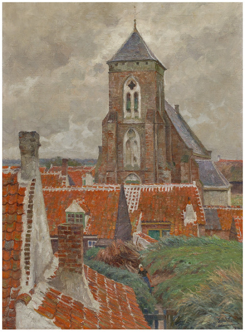 The Church of Zoutelande   -     Emmanuel Viérin , c.1914.Belgian, 1869-1954Oil on canvas, 85 x 61 c