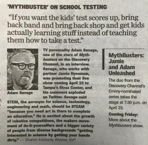 ultharkitty:  I was at a conference recently where there was a lot of talk about changing STEM to STEAM. It’s good to see it getting attention in non-academic spaces. 