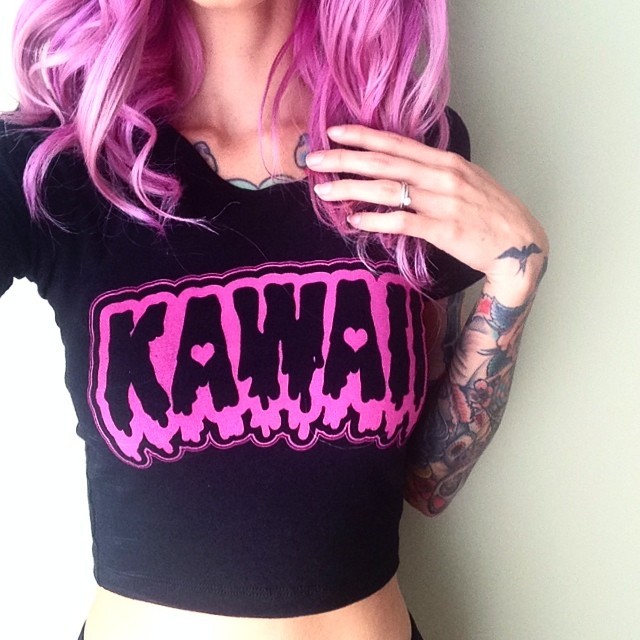 poisonandsugar:  #kawaii crop top kind of day. 💖🎀💖 by my friend @superorangepdx