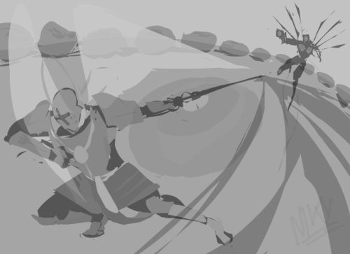 ` One Person On Discord ( Wesole_filipiny ) Submitted His Sketch Of A Fight Between V1 And Gabriel, And