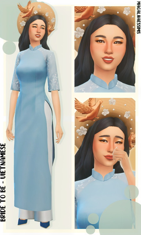 magalhaessims: BRIDE TO BE - MAXIS-MATCH VIETNAMESE INSPIRED LOOKBOOKOUTFITAo Dai Outfit (Trang) | S