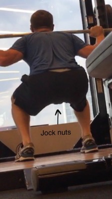 eyelovebulge:  Love seeing a pair of jock nuts during a deep squat