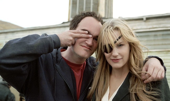 bohemea:  Quentin Tarantino with Daryl Hannah &amp; Uma Thurman on the set of