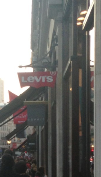 jean-lover:  So i were Shopping in London, and saw this store (left) next to this