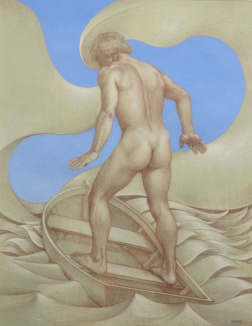 beyond-the-pale:   Michael Bergt (b.1956) Study for Rocking the Boat, 1999 Terenchin, Hudson, NY
