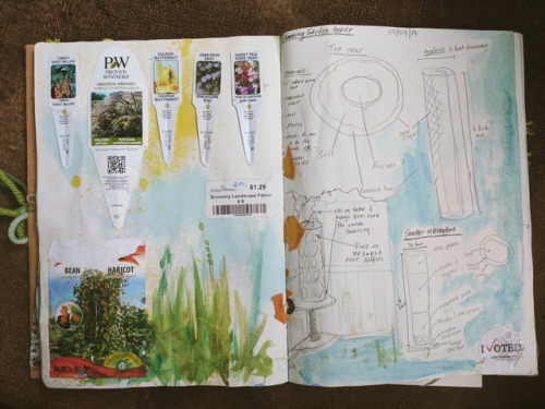 Pages inspired by gardens and plants in my summer art journal :)