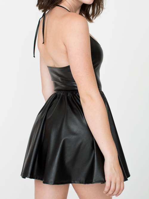 americanapparel:  The NEW Vegan Leather Figure Skater Dress, available NOW 