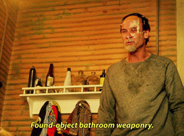 sarcasmcloud:  Found-object bathroom weaponry!! - Preacher s03e05