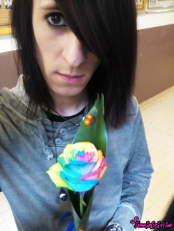 Me As A Emo Outside With Rainbow Rose!