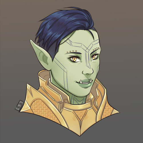 falsesecuritysketches:A portrait commission for @htfnoelle of her DnD character Magdelene!Thanks for