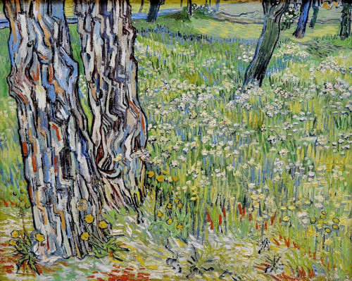 dappledwithshadow:Vincent van Gogh Tree trunks in the grass1890