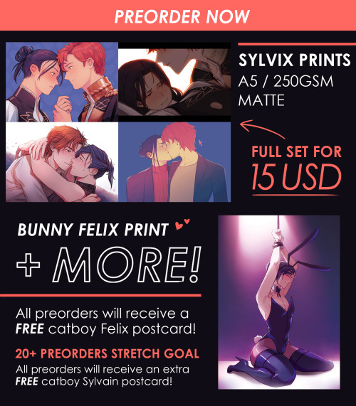 [REBLOGS APPRECIATED ]Preorders are now open until July 14 for sylvix prints, charms &amp; more!STOR