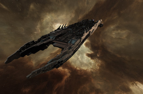 alienspaceshipcentral:Amarr Carrier From the Eve online series, Beautiful and full of fighters