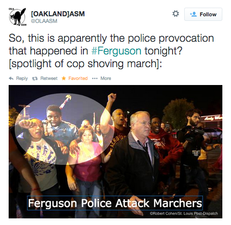 socialjusticekoolaid:HAPPENING NOW (9.26.14): And in an instance, mayhem. The police attacked protes