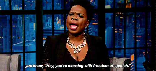 captainzaybabineaux:claryisgay:[caption: three stacked gifs of leslie jones talking during an interv