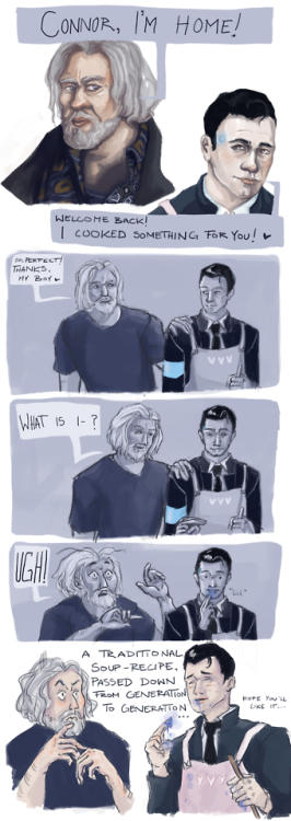 I can’t get over Connors licking obsession xD!Hank is not amused.