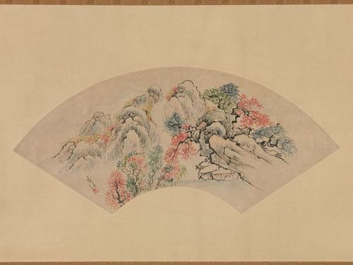 kakemono 掛物 -   “Autumnal Landscape”, deIke Gyokuran 池玉瀾 (1727–1784) Femme artiste épouse de Ike noT
