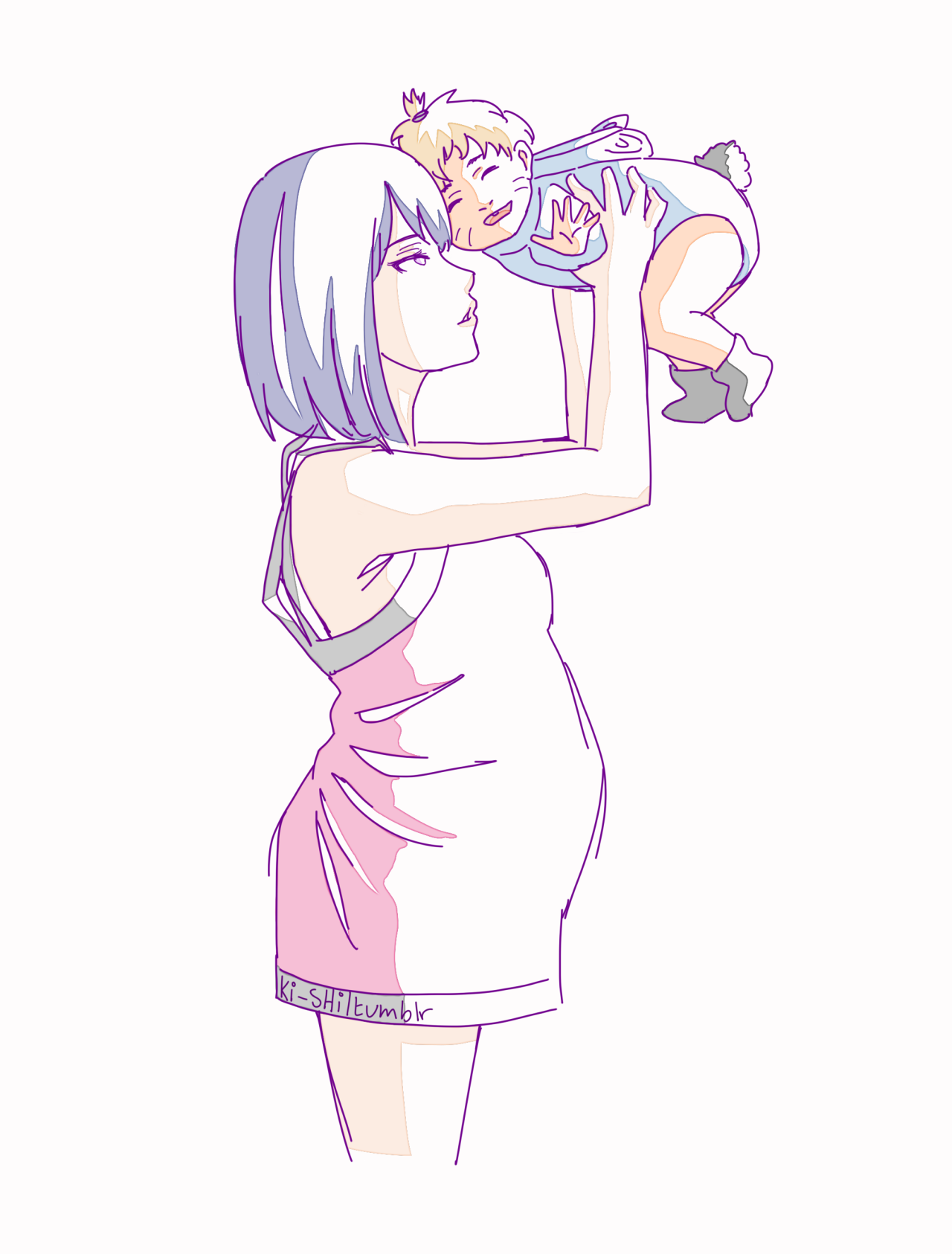 ki-shi:  mama hinata and baby boruto ( ´•౪•`) 