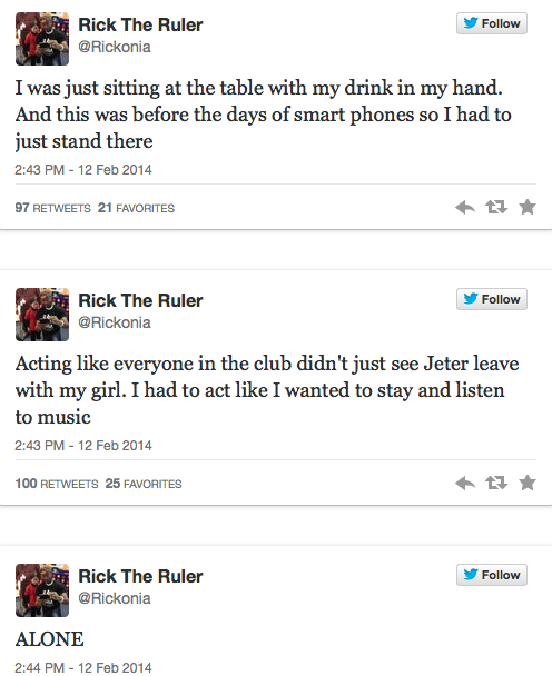 yarapah-ban-yasharahla:  youngprinceofzamunda:  Follow for more funny posts  Dereck Jeter stole his bitch  I’M CRYING 