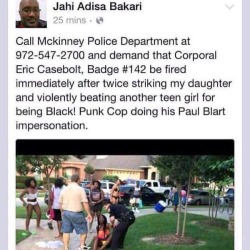 reverseracism:  From the father of Ms. Bakari, the young child who was brutalized by the police officer.