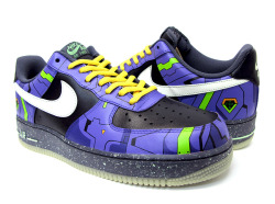 thegodcomplex:  Evangelion Unit 01 custom Nike Air Force Ones by Sekure D.