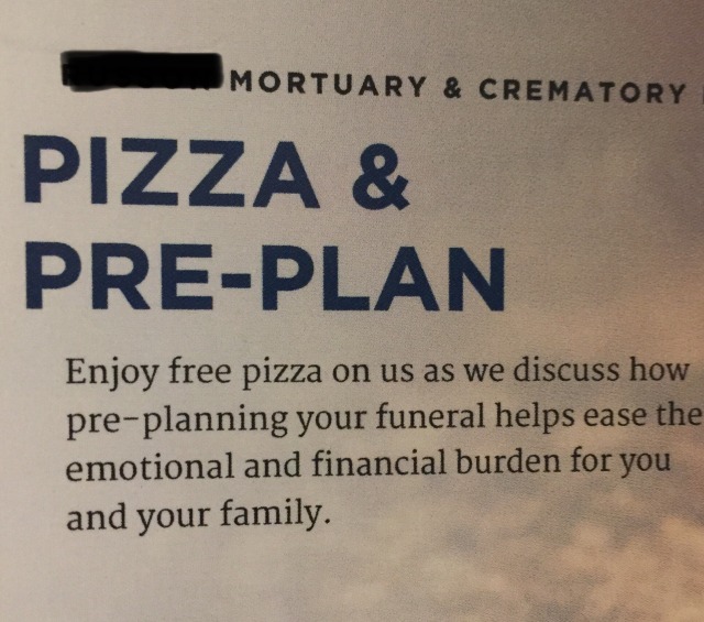 pizza & pre-plan. enjoy free pizza on us as we discuss how pre-planning your funeral helps ease the emotional and financial burden for you and your family 