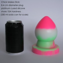 chickmakesdick:https://www.etsy.com/uk/listing/478291250/adult-toy-fat-silicone-plug-84-cm?ref=ss_listing I got talking to chickmakesdick a while back. She is able to hand make custom silicone dildos and plugs. We chatted about how there aren’t many