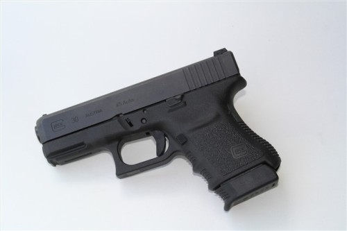 gunrunnerhell:Glock 30 Gen 3Subcompact Glock chambered in .45 ACP. Standard magazine capacity is 10+